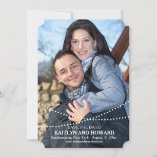 Stränge aus Perlen Foto Save-the-Date-Ankündigung Einladung