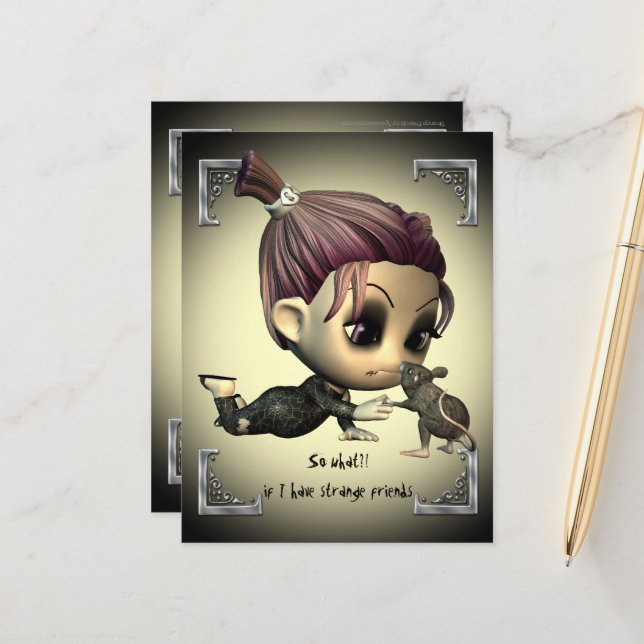Strange Friends Postcard Postkarte (Vorderseite/Rückseite Beispiel)