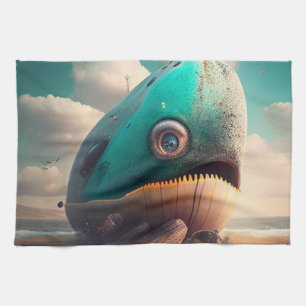 Strange Whale Geschirrtuch