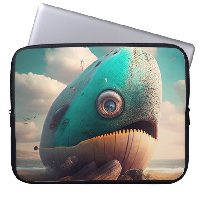 Strange Whale Laptopschutzhülle (Vorderseite)