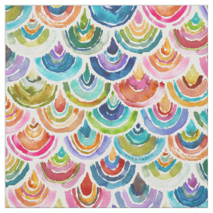 STRANGEBOW Rainbow Fish Scale Bold Print Stoff