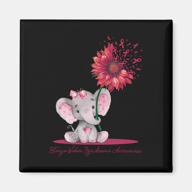Strangweber Syndrome Awareness Niedlich Elephant S Magnet (Vorne)