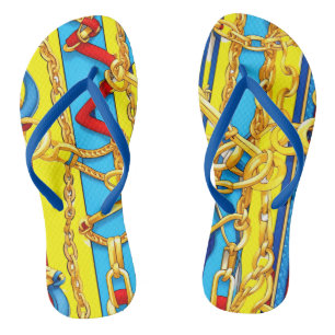 STRAPS, BUCKLES UND KETTEN-DESIGNER-COLLAGE FLIP FLOPS
