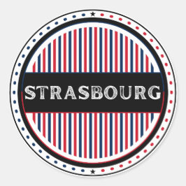 Strasbourg City Pride Emblem – French Identity Runder Aufkleber