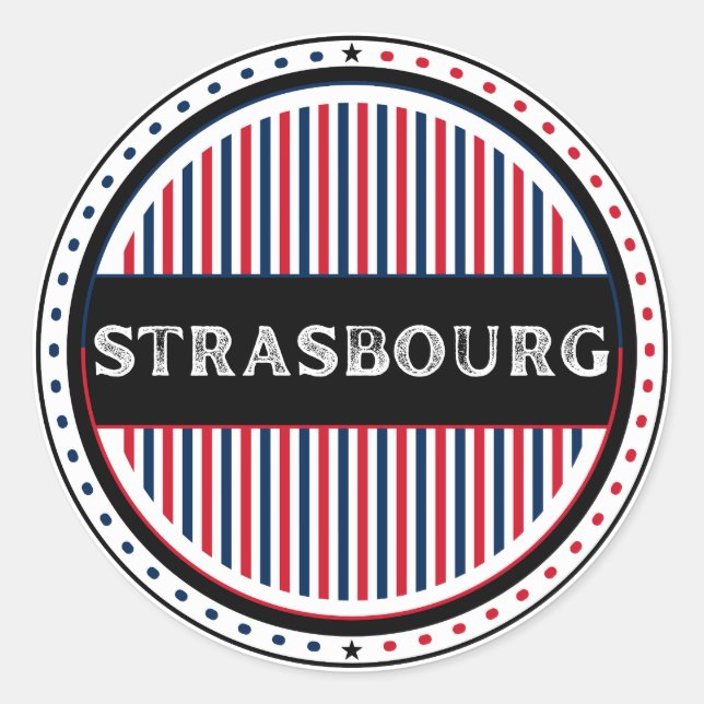Strasbourg City Pride Emblem – French Identity Runder Aufkleber (Vorderseite)