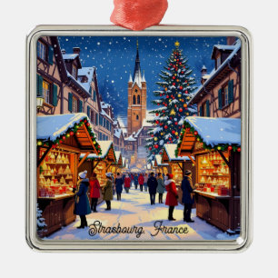 Strasbourg, Frankreich Weihnachtsmarkt Urlaub Ornament Aus Metall
