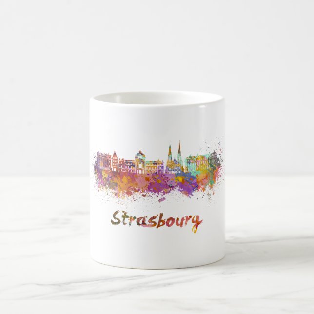 Strasbourg skyline im Watercolor Kaffeetasse (Mittel)