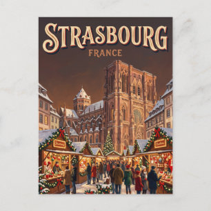 Strasbourg Weihnachtsmarkt Frankreich Postkarte
