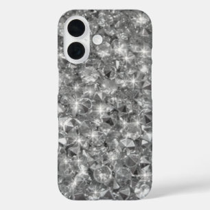 Strass Kristall-Beschaffenheitsbild iPhone 16 Hülle