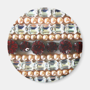 Strass und Perlen - Vintage-Schmuck Magnet