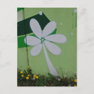 Straßart Postkarte Blumen-Graffiti