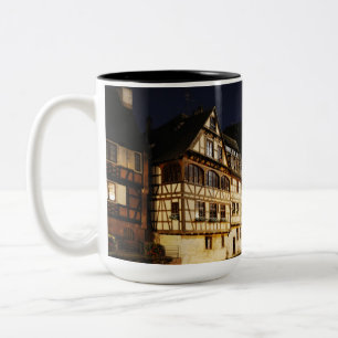 Straßburg bei Nachtreisen Zweifarbige Tasse