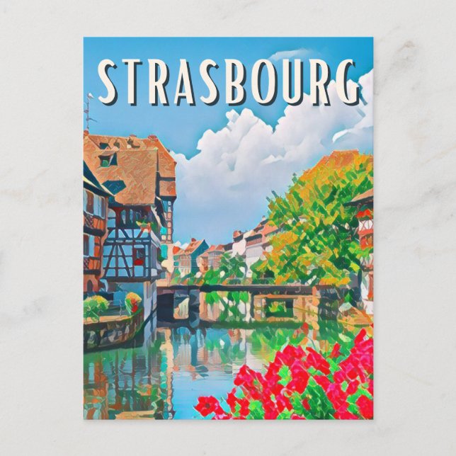 Straßburg Foto Vintage Postkarte (Vorderseite)