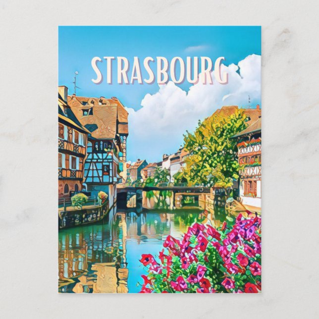 Straßburg Foto Vintage Postkarte (Vorderseite)
