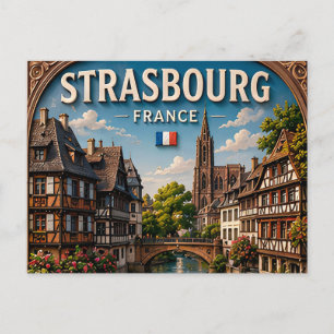 🏰 Straßburg Frankreich Historischer Kanal Postkarte
