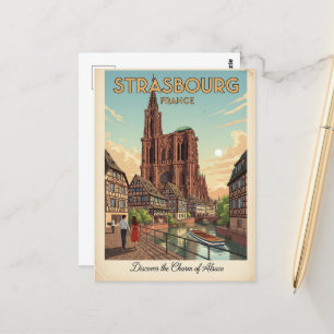 Straßburg Frankreich Reise Kunst Vintage Postkarte