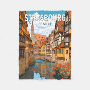 Straßburg Frankreich Reisen Kunst Vintag Fleecedecke