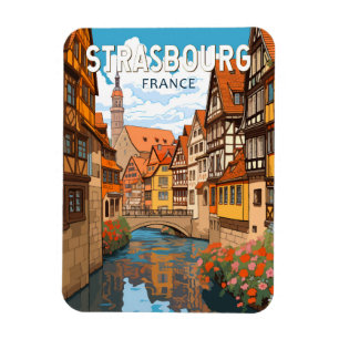 Straßburg Frankreich Reisen Kunst Vintag Magnet