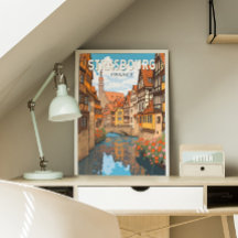 Straßburg Frankreich Reisen Kunst Vintag