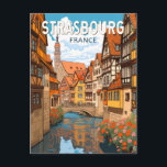 Straßburg Frankreich Reisen Kunst Vintag Postkarte<br><div class="desc">Straßburg Retrovektor Reise Design. Straßburg ist die Hauptstadt der Region Grand Est,  ehemals Elsass,  im Nordosten Frankreichs.</div>