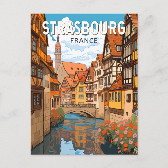Straßburg Frankreich Reisen Kunst Vintag Postkarte (Vorderseite)