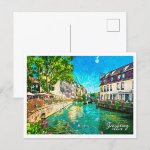 Straßburg Frankreich Schönes Öl Paint Landschaft Postkarte