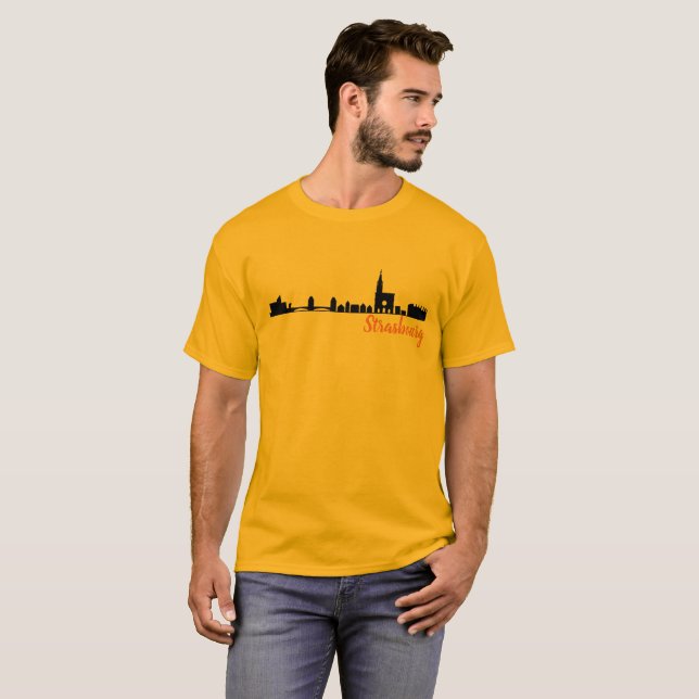 Straßburg Frankreich Stadt Skyline, Männer 2 T-Shirt (Vorne ganz)