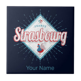 Straßburg Grand Est France Retro Rooster Vintag Fliese
