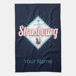 Straßburg Grand Est France Retro Rooster Vintag Geschirrtuch