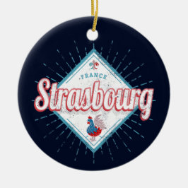 Straßburg Grand Est France Retro Rooster Vintag Keramik Ornament