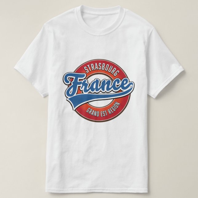 Straßburg Grand Est Region Frankreich Retro-Logo T-Shirt (Design vorne)