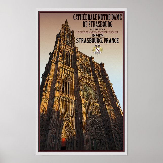Straßburg - Kathedrale Notre Dame Poster (Vorne)