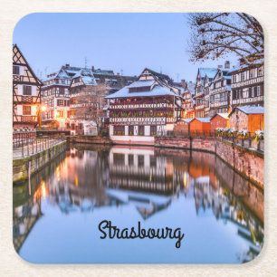 Straßburg Rechteckiger Pappuntersetzer