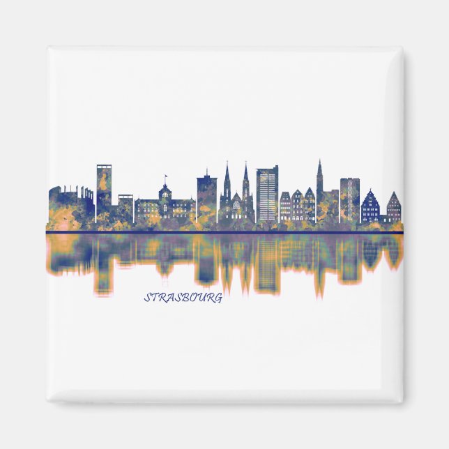 Straßburg Skyline Magnet (Vorne)