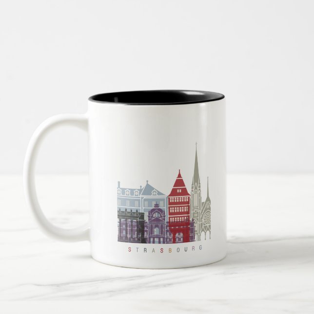 Straßburg Skyline Zweifarbige Tasse (Links)