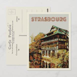 Straßburg, typisches Haus Frankreich Postkarte