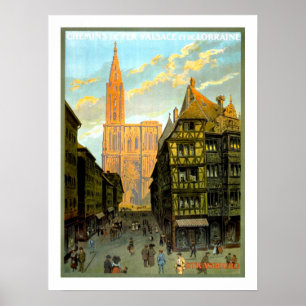 Straßburg Vintage Travel Poster