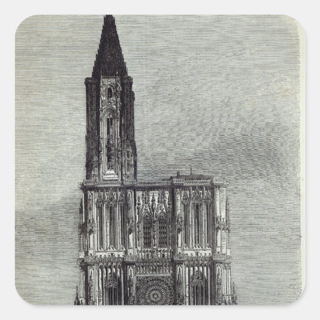 Straßburger Dom Quadratischer Aufkleber (Vorderseite)