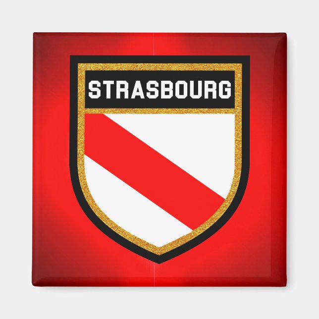 Straßburger Flagge Magnet (Vorne)
