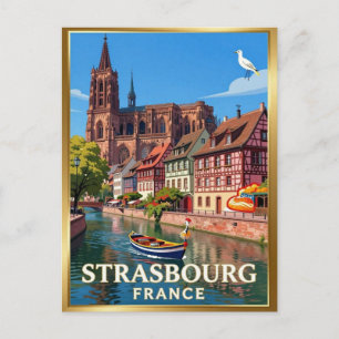 Straßburger Kathedrale Petite France Kanal Postkarte