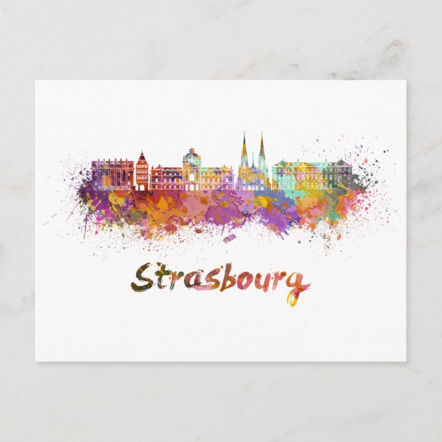 Straßburger Skyline Postkarte (Vorderseite)