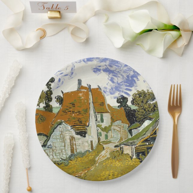 Straße Auvers-sur-Oise Vincent van Gogh Pappteller (Hochzeit)