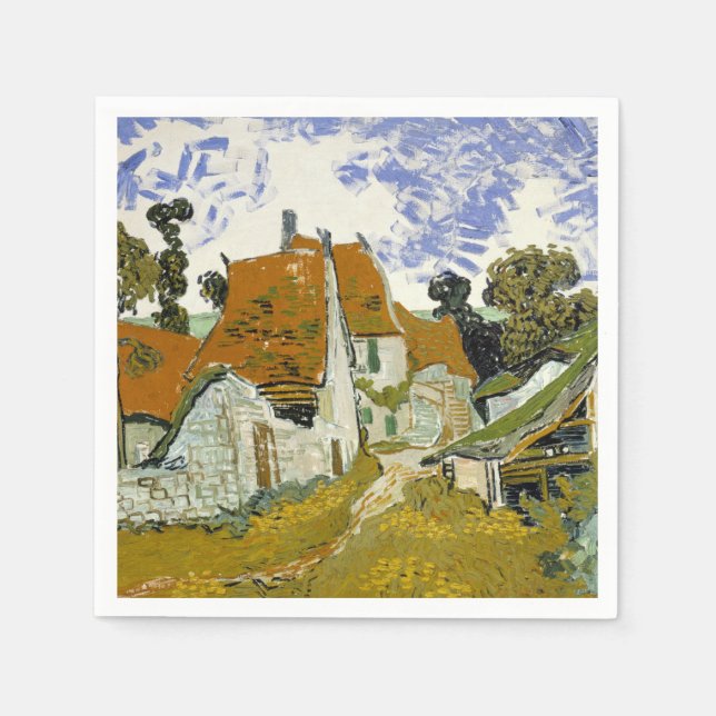 Straße Auvers-sur-Oise Vincent van Gogh Serviette (Vorderseite)