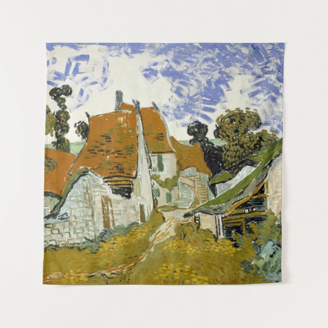Straße Auvers-sur-Oise Vincent van Gogh Wandteppich (Vorderseite)