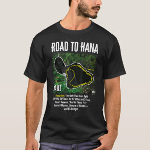 Straße bis Hana Map Maui Island Surfen Hawaiianisc T-Shirt