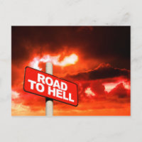 Straße bis zur Hölle Schild