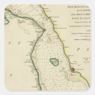 Straße Dänemark-Schweden Quadratischer Aufkleber