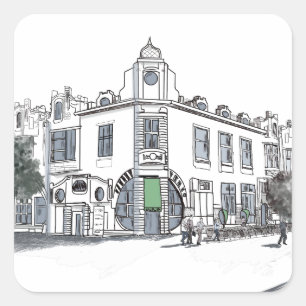 Straße der Altstadt Quadratischer Aufkleber