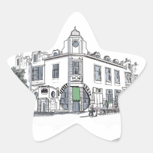 Straße der Altstadt Stern-Aufkleber