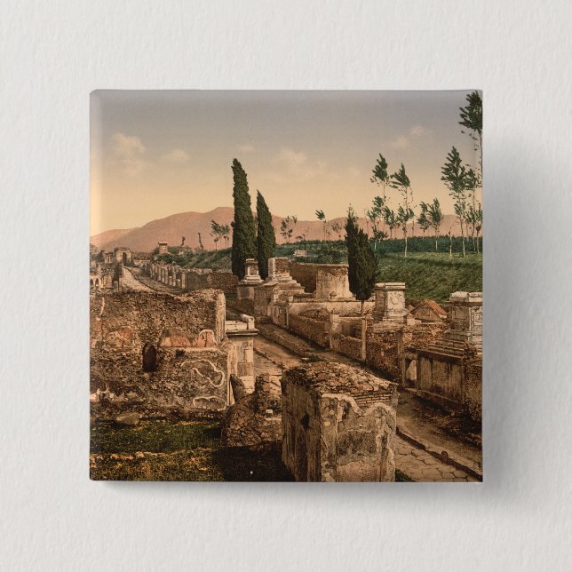 Straße der Gräber, Pompeji, Kampanien, Italien Button (Vorderseite)